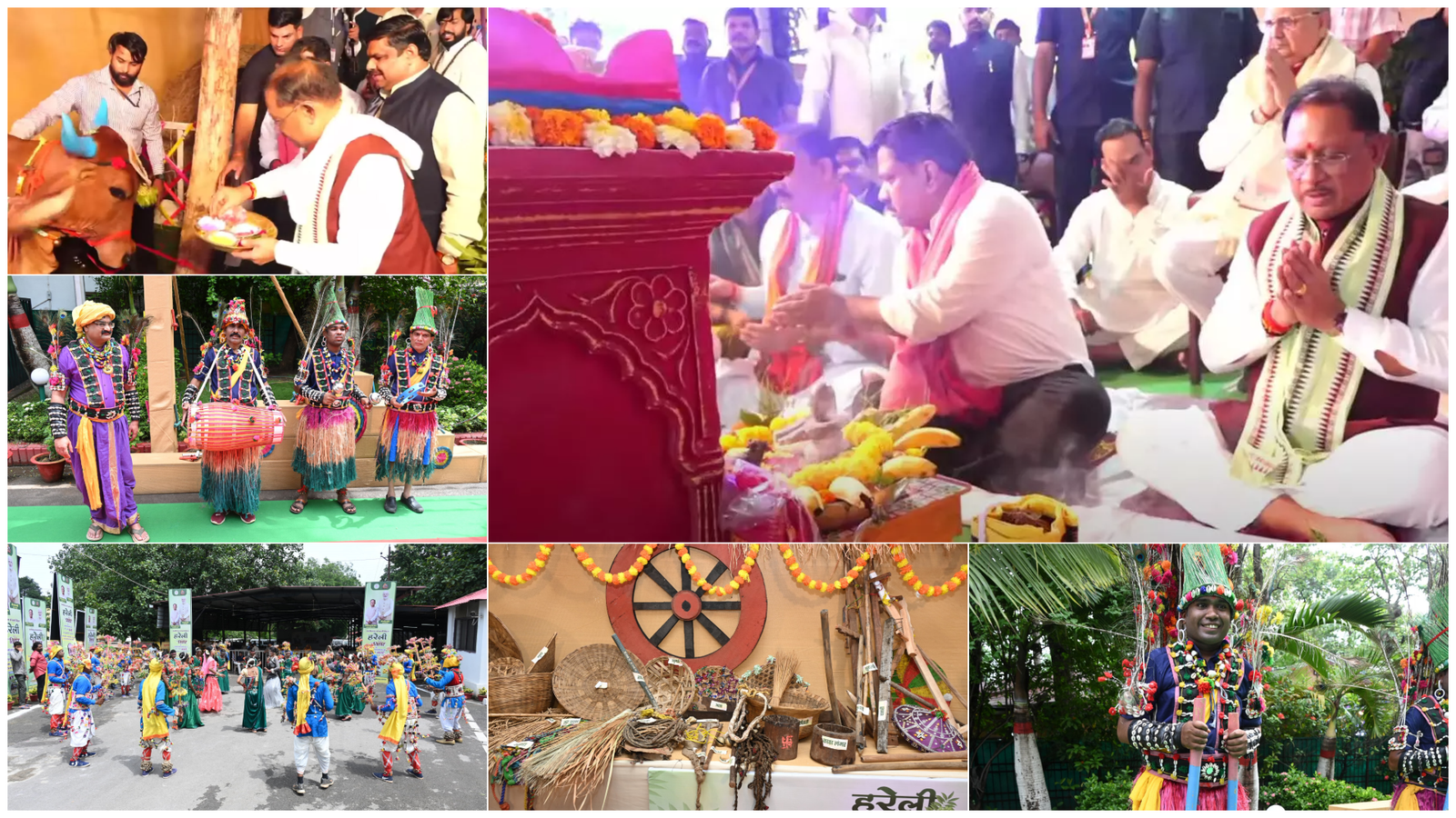 हरेली तिहार पर मुख्यमंत्री निवास बना सांस्कृतिक विरासत का प्रतीक, राउत नाचा से गूंजा छत्तीसगढ़ी लोक जीवन; मुख्यमंत्री साय ने कृषि यंत्रों की पूजा की